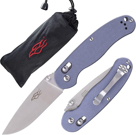 Firebird GANZO Folding Pocket Knife FB727S-GY 440C Stainless Steel Blade G10 Anti-Slip Handle with Clip Hunting Fishing Camping Gear Outdoor Folder EDC Pocket Knife (Gray)