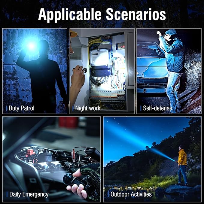 ULTRAFIRE 2500 High Lumens Rechargeable LED Mini Flashlight,Super Bright 5 Modes Tactical Flashlight,Waterproof for Camping, Outdoor, Emergency Torch Light