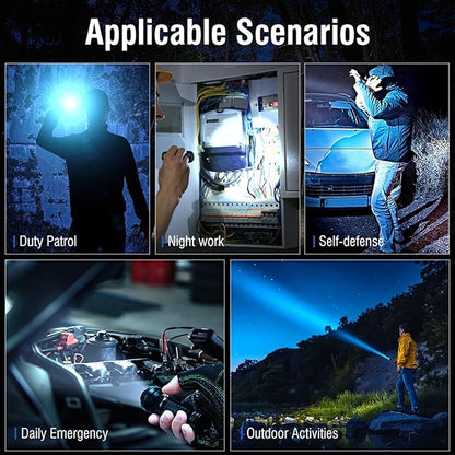 ULTRAFIRE 2500 High Lumens Rechargeable LED Mini Flashlight,Super Bright 5 Modes Tactical Flashlight,Waterproof for Camping, Outdoor, Emergency Torch Light