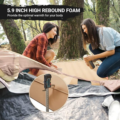 KingCamp Luxury 3D Insulated Double Self Inflating Camping Sleeping Pad, Portable Large Thick Self Inflatable Foam Air Mattress