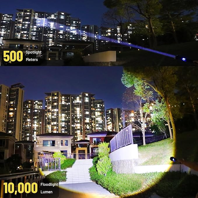 VASTFIRE Rechargeable Flashlights High Lumens 2024 Brightest Flashlight Spotlight Light Lanterns for Emergencies + Mini 365nm UV Flashlight for Resin Flash Light High Powered for Home Car Camping