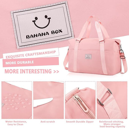 Gym bag for Women, Travel Duffel Bags with Trolley Sleeve, Weekender Overnight Bag, Carry on Tote Bag Dance Bag
