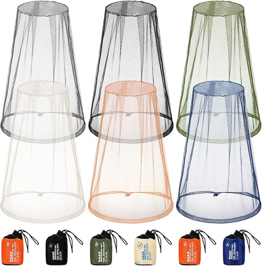 6 Pack Mosquito Head Net Bug Head Net Insects Mesh Head Net for Outdoor Face Neck Head Protecting