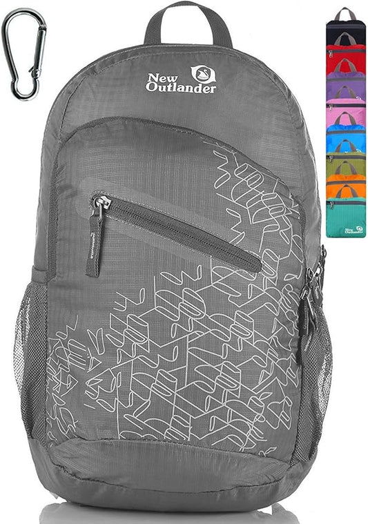 Outlander Packable Handy Lightweight Travel Hiking Backpack Daypack, Grey