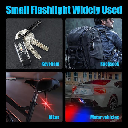 SPOMOX Mini EDC Flashlight Rechargeable with Keychain, Super Bright 700 Lumen Pocket Flashlight, Tiny LED keychain Lights with Magnetic base, USB-C Rechargeable, for Camping, Outdoors and Emergencies.