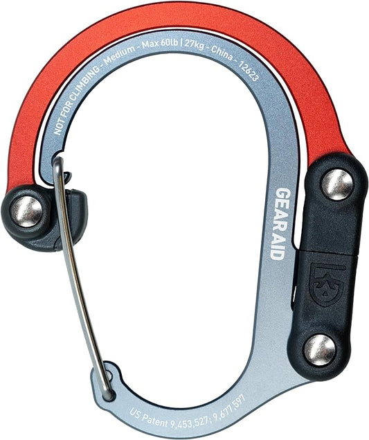GEAR AID HEROCLIP 360° Swivel Carabiner Gear Clip and Hook (Medium) for Camping, Backpack, Suitcases and Garage Organization