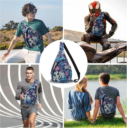 HUA ANGEL Crossbody Sling Bag for Men & Women Lightweight Waterproof Chest Shoulder Bag for Travel Hiking & Everyday Use
