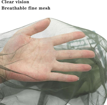 Mosquito Head Net Mesh with Extra Fine Holes, Bug Netting for Hats Anti Bee Insect Gnats Bits Face Mask Neck Cover for Outdoors Hiking Fishing Camping Hiking Garden