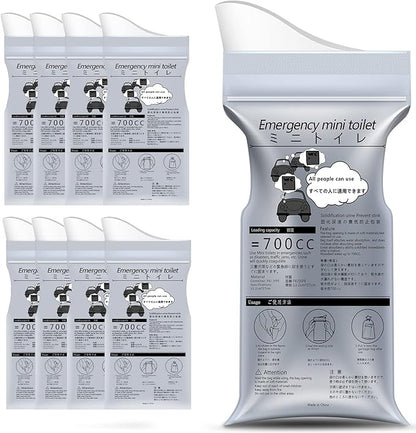 Emergency Portable Urine Bag, 8 pcs Travel Urinal Bag, Disposable Urine Bag Used for Emergency Situations for Traffic Jams, Vomiting, Camping. Unisex Urinal Bag