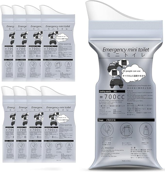 Emergency Portable Urine Bag, 8 pcs Travel Urinal Bag, Disposable Urine Bag Used for Emergency Situations for Traffic Jams, Vomiting, Camping. Unisex Urinal Bag