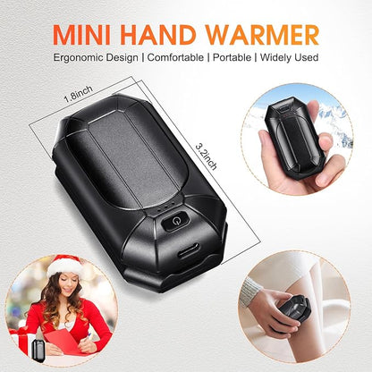2 Pcs Mini Hand Warmer Rechargeable, 2000mAh*2 Portable Hand Warmer Reusable, 3 Levels Temperature Adjustable 2 in 1 Hand Warmer, Outdoor Indoor Warm Gift for Men Women Children