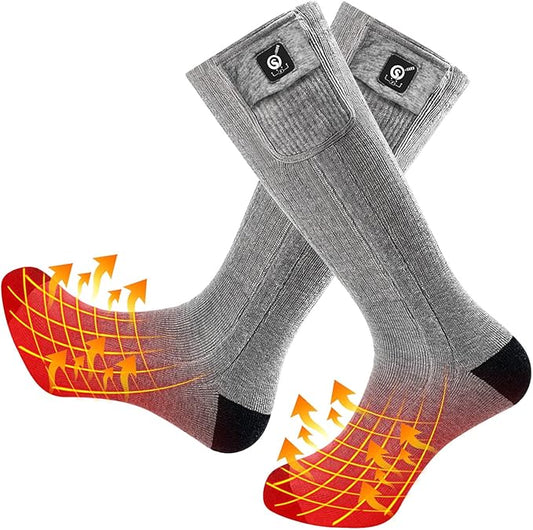 Upgraded Rechargeable Electric Heated Socks,7.4V 2200mAh Battery Powered Cold Weather Heat Socks for Men Women,Outdoor Riding Camping Hiking Motorcycle Skiing Warm Winter Socks