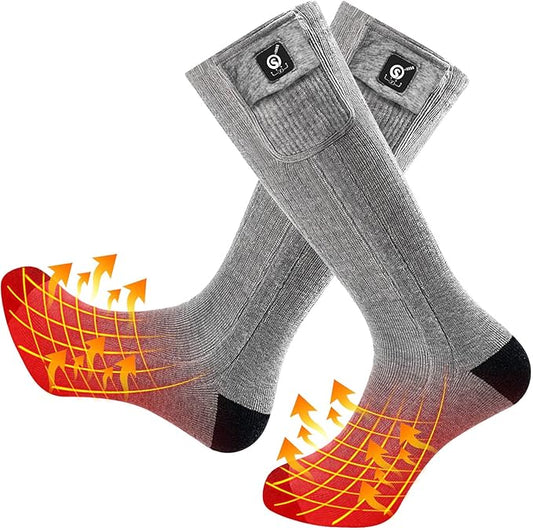 Upgraded Rechargeable Electric Heated Socks,7.4V 2200mAh Battery Powered Cold Weather Heat Socks for Men Women,Outdoor Riding Camping Hiking Motorcycle Skiing Warm Winter Socks