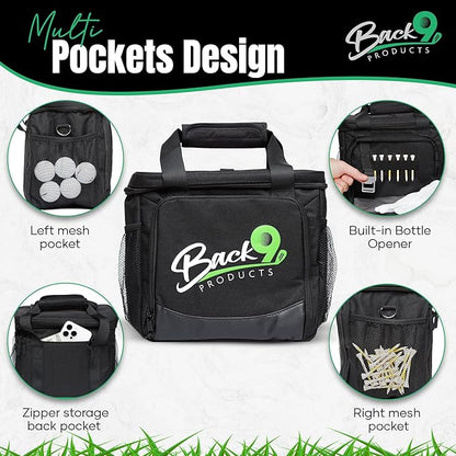 Golf Cooler Bag with Magnetic Lid – 12 Can Soft Sided Insulated Backpack Cooler for Golf Cart, Bag or Camping