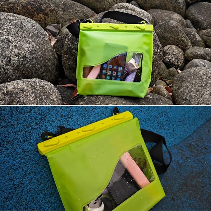 LAQ DESiGN STAYDRY Waterproof Bag, Dry Bag with Shoulder Strap for Swimming, Boating, Traveling, Snorkeling, Kayaking, Fishing, Diving, Hiking, Camping-Large (Green)