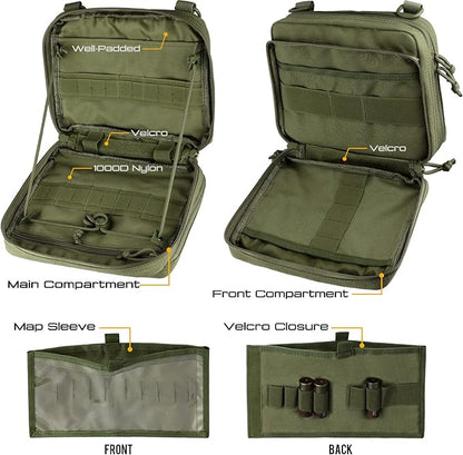 WYNEX Tactical Molle Admin Pouch of Laser Cut Design, Utility Pouches Molle Attachment Military Medical EMT Organizer with Map Pocket EDC EMT Pack IFAK Tool Holder Universal U.S.A Patch Included