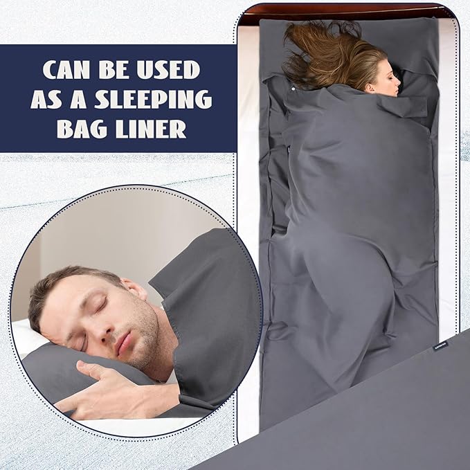 Preboun 4 Pcs Sleeping Bag Liner Ultralight Adult Sleep Sack Travel Camping Sheets Self Tan Sleep Sack Lightweight Sleeping Bags for Adults and Kids Hotels Camping Hiking Backpacking Bed