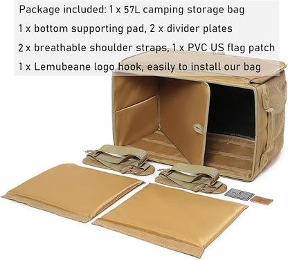 Tactical Camping Storage Bag Utility Tote Bag Camping Kitchen Organizer with Axe Holder & Shoulder Strap