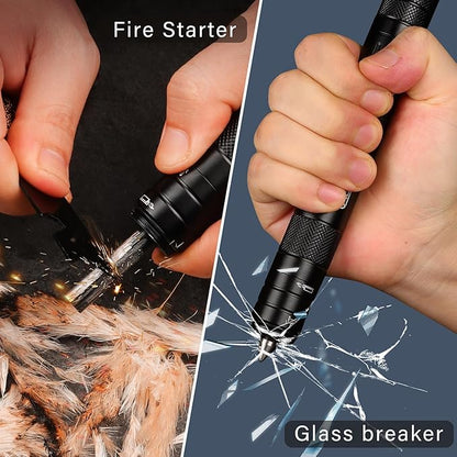 All-in-1 Multitool kits, Camping Survival Multi tool Flashlight+Fire Starter+Whistle+Compass+Window Breaker 9 In 1 EDC Gadgets for campers, Hiker, Surviver and Great Gifts for Men
