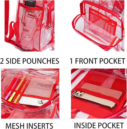 Vorspack Clear Backpack - Heavy Duty PVC Transparent See Through Backpack for College & Workplace