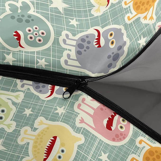 Kids Sleeping Bag for Boys and Girls,Monster Alien Print-Lightweight Warm Portable Outdoor Indoor-Waterproof Cold Weather Resistant Sleeping Bag for Camping Hiking