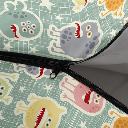 Kids Sleeping Bag for Boys and Girls,Monster Alien Print-Lightweight Warm Portable Outdoor Indoor-Waterproof Cold Weather Resistant Sleeping Bag for Camping Hiking
