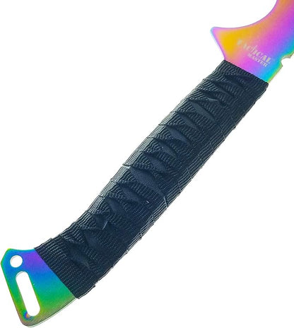 Fantasy Fixed Blade Machete with Nylon Carrier. for Camping, Collections, Outdoor Sports, Gifts