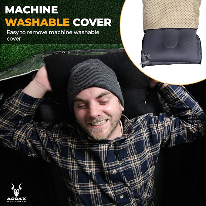 Hybrid Inflatable Pillow for Camping with Padding | Camping Pillows for Sleeping with Washable Cover | Backpacking Pillow Ultralight