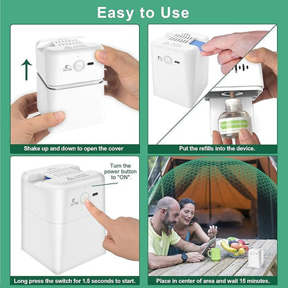 Mosquito Repellent Outdoor Patio, Rechargeable Indoor Mosquito Repeller with 20' Mosquito Protection Zone, For Camping
