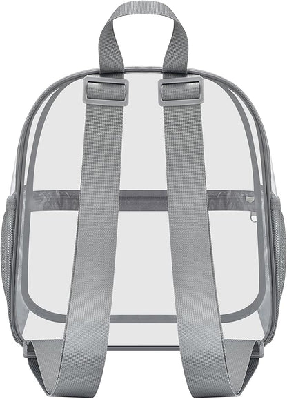 Oraben Clear Backpack for Stadium Events Clear Stadium Backpack 12x6x12 Bag (Nylon Shoulder Straps, Grey)
