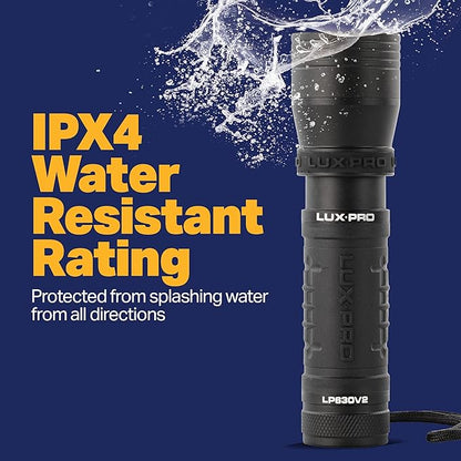 LUXPRO Zoom Focus CREE LED Flashlight High Lumen Tactical Handheld with TackGrip (LP1035V2)