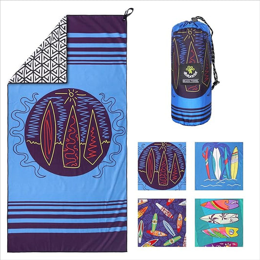 4Monster Microfiber Beach Towel Quick Dry,Super Absorbent Lightweight Travel Towel for Swimmers, Sand Free Camping Towel, Beach Towels for Pool, Swim, Water Sports,Yoga,Gym,Backpacking
