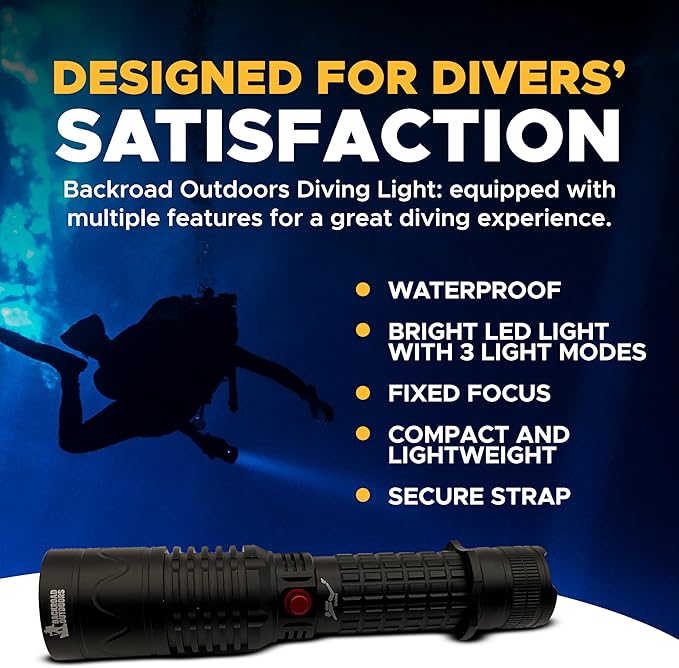 2000 Lumen Rechargeble Diving Flashlight 3 Modes