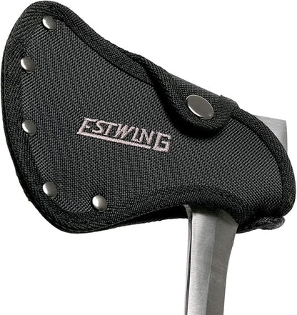 Estwing Sportsman's Axe - 14" Camping Hatchet with Forged Steel Construction & Genuine Leather Grip - E24A