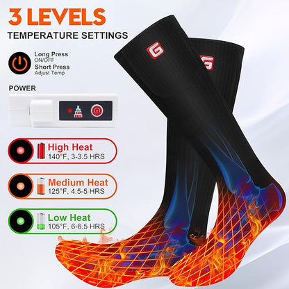 Svpro Rechargeable Electric Heated Socks for Men Women,Battery Powered Cold Weather Heat Socks, Outdoor Hunting Riding Camping Hiking Motorcycle Skiing Warm Winter Socks