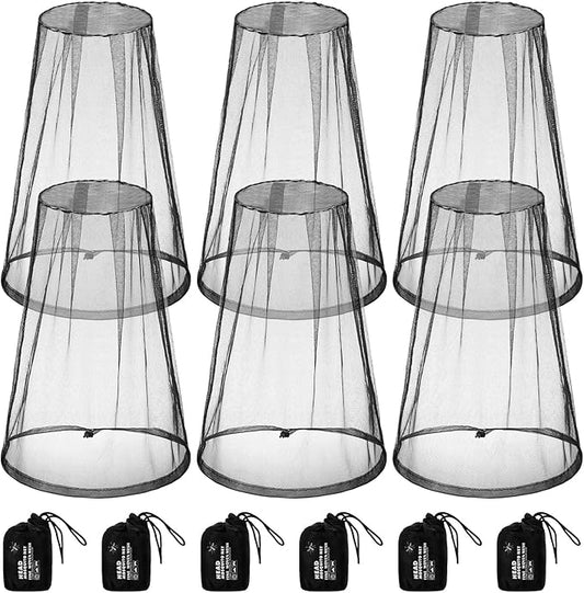 6 Pack Mosquito Head Net Bug Head Net Insects Mesh Head Net for Outdoor Face Neck Head Protecting
