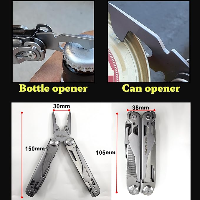 19-in-1 Stainless Steel Multitool - Versatile EDC Gear for Men | Camping, Fishing, Hiking & Firefighting | Pocket, Survival & Fishing Knife with Dual Force Functionality