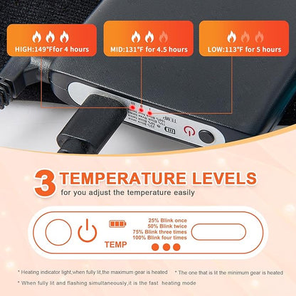 Heated Socks for Men Women 5000mAh APP Control Battery Heated Socks Rechargeable Washable Electric Socks Foot Warmer for Hiking Biking Camping Skiing Hunting Outdoor Work Warm Socks