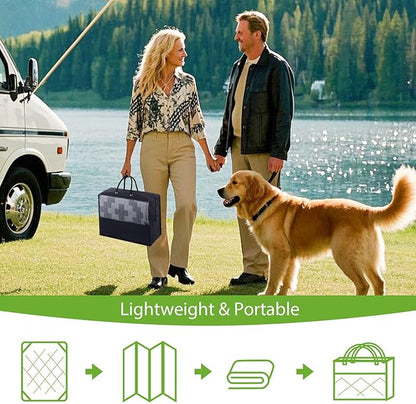Smiry Waterproof Outdoor Rug 4x6 ft, Reversible Plastic Straw Patio Camping Rugs, Outdoor Indoor RV Mat Carpet for Patio, Outside Entry, Backyard, Deck, Bench, Picnic, Camper, Black & Grey