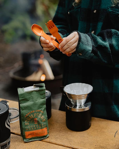 MAGWARE Magnetic Camping Utensils Set - Portable & Reusable Metal Travel Flatware with a Case for Camping, Picnic, Office & Kid's Lunchbox | Camping Cutlery Set | Knife, Fork & Spoon (3 PCS)