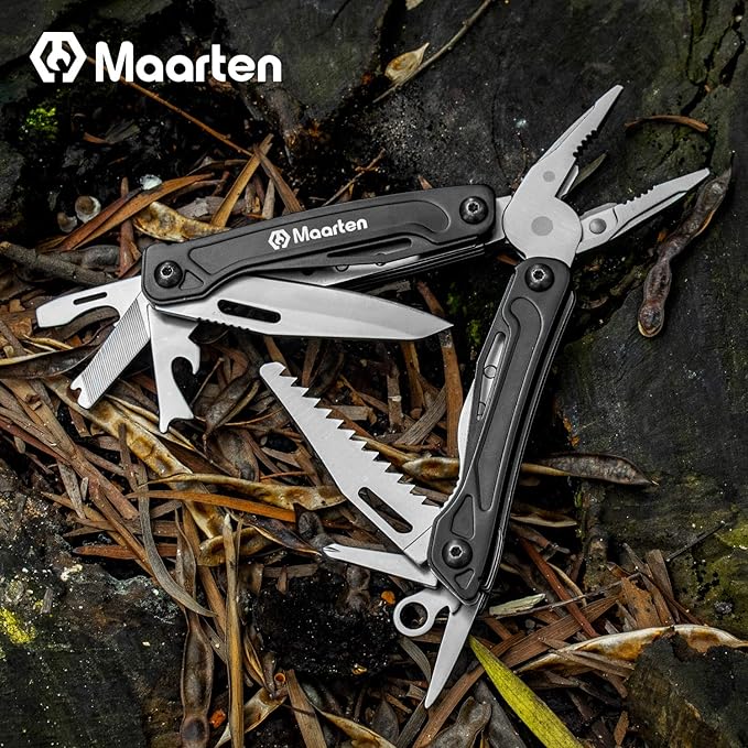 13-In-1 Multitool with Safety Locking, Professional Stainless Steel Multitool Pliers Pocket Knife, Bottle Opener, Screwdriver with Nylon Sheath for Outdoor, Survival, Camping, Hiking