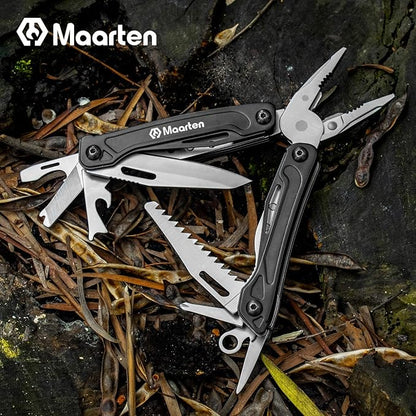 13-In-1 Multitool with Safety Locking, Professional Stainless Steel Multitool Pliers Pocket Knife, Bottle Opener, Screwdriver with Nylon Sheath for Outdoor, Survival, Camping, Hiking