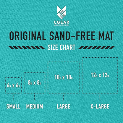 CGEAR Original Sand-Free Outdoor Rug Camping Mat - Water-Resistant & Anti-Fade Material - Military-Grade - Reversible Design - Area Rug for Beach, RV, & Picnics - includes Travel Bag