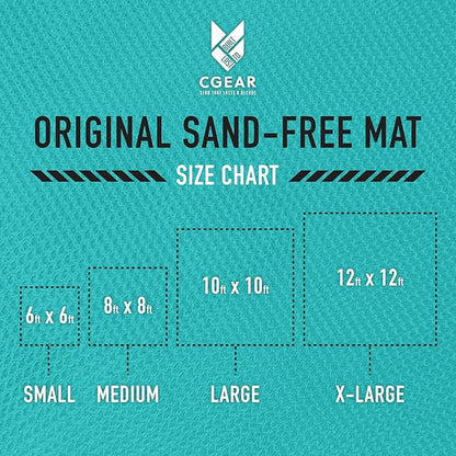 CGEAR Original Sand-Free Outdoor Rug Camping Mat - Water-Resistant & Anti-Fade Material - Military-Grade - Reversible Design - Area Rug for Beach, RV, & Picnics - includes Travel Bag