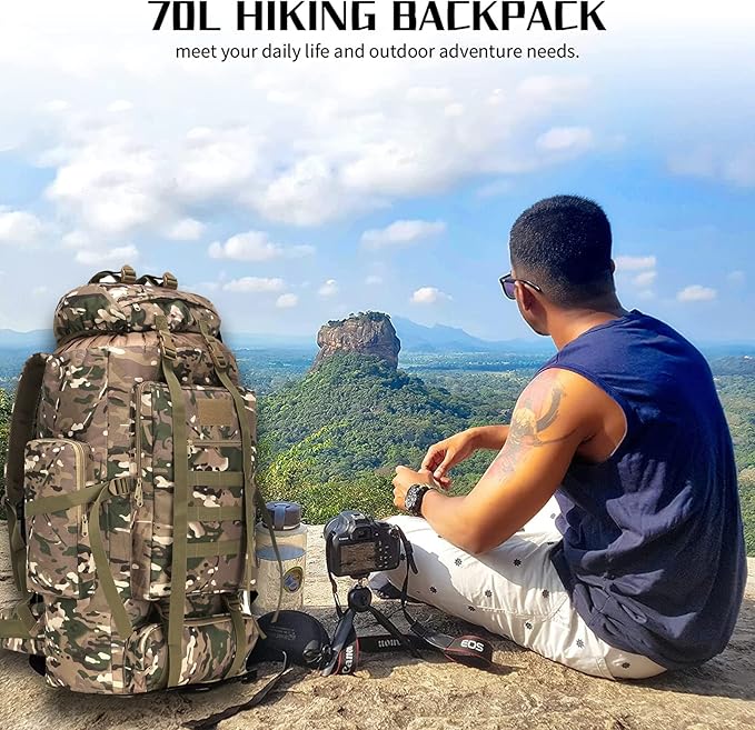 Hiking Backpack for Men 70L/100L Camping Backpack Military Rucksack Molle 3 Days Assault Pack for Climbing