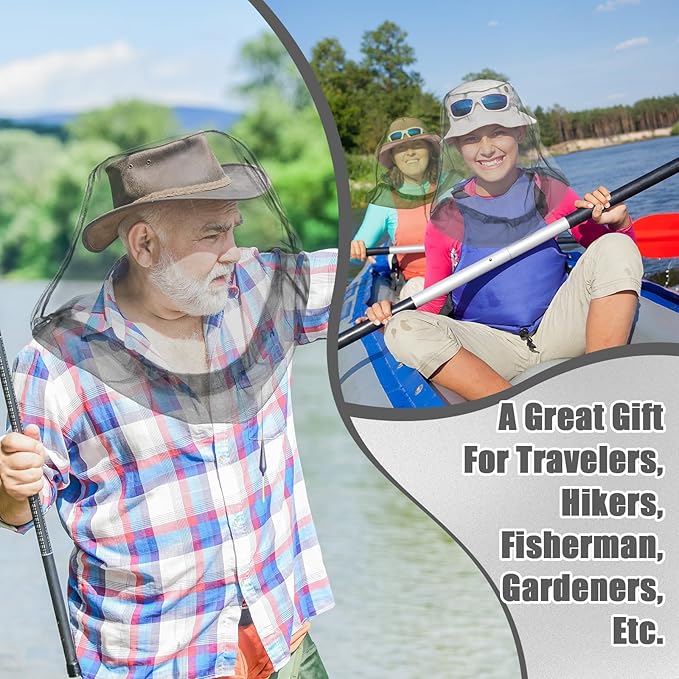 6 Pack Mosquito Head Net Bug Head Net Insects Mesh Head Net for Outdoor Face Neck Head Protecting