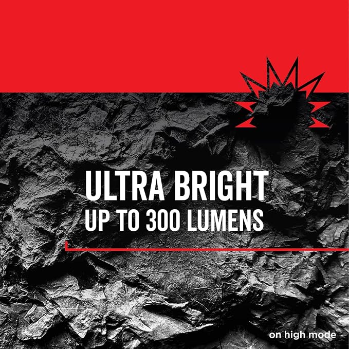 Rayovac - DIY3AAA-BE Virtually Indestructible LED Flashlight, 300 Lumen Waterproof Tactical Flashlight - Super Bright High Mode LED Flashlights for Camping, Hiking, Dog walking Black