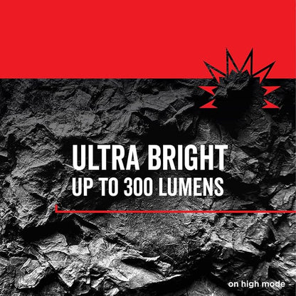 Rayovac - DIY3AAA-BE Virtually Indestructible LED Flashlight, 300 Lumen Waterproof Tactical Flashlight - Super Bright High Mode LED Flashlights for Camping, Hiking, Dog walking Black