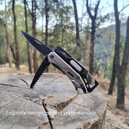Mini pockets multitool 8-in-1 with Mini Tools Knife Pliers and Wood saw - Multi Tool All in One, camping and hiking gear, EDC gadgets, Pockets folding knife pliers. Christmas gift for man and dad