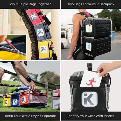 KITBRIX Gym Bag, Duffel Bag, Personal Item Travel Bag - Solid Waterproof Base - Built for Wet, Muddy Gear - Multi-Use Swim Bag, Soccer Bag, Wrestling Bag, Camping Bag, Triathlon Transition Bag